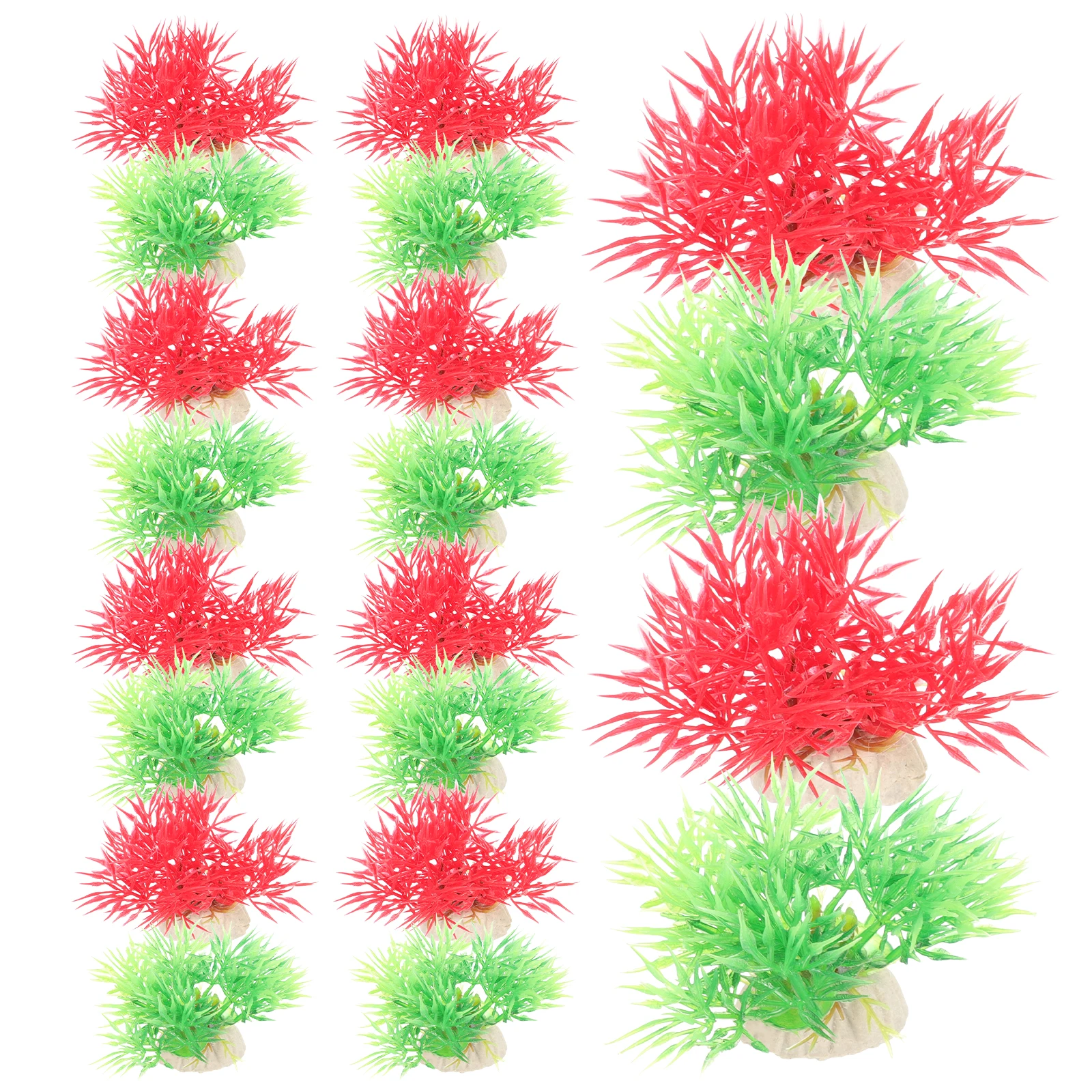 

20pcs Desktop Grass Fake Grass Decorative Aquarium Plant Fish Tank Accessories Compact Fake Plants For Fish Tank Small Realistic