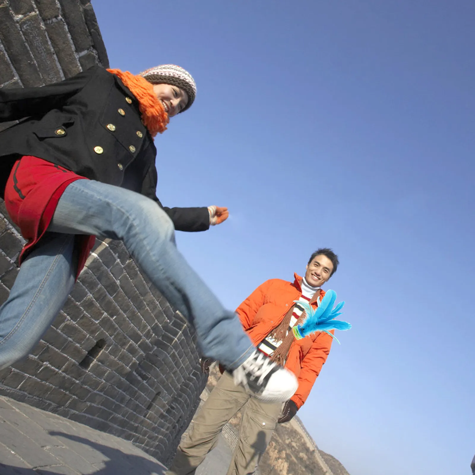 

Набор из 2 разноцветных воланов для игры в цзяньцзы (футбол-волан) для взрослых и подростков, китайская культурная спортивная игра для развлечений в помещении и на улице