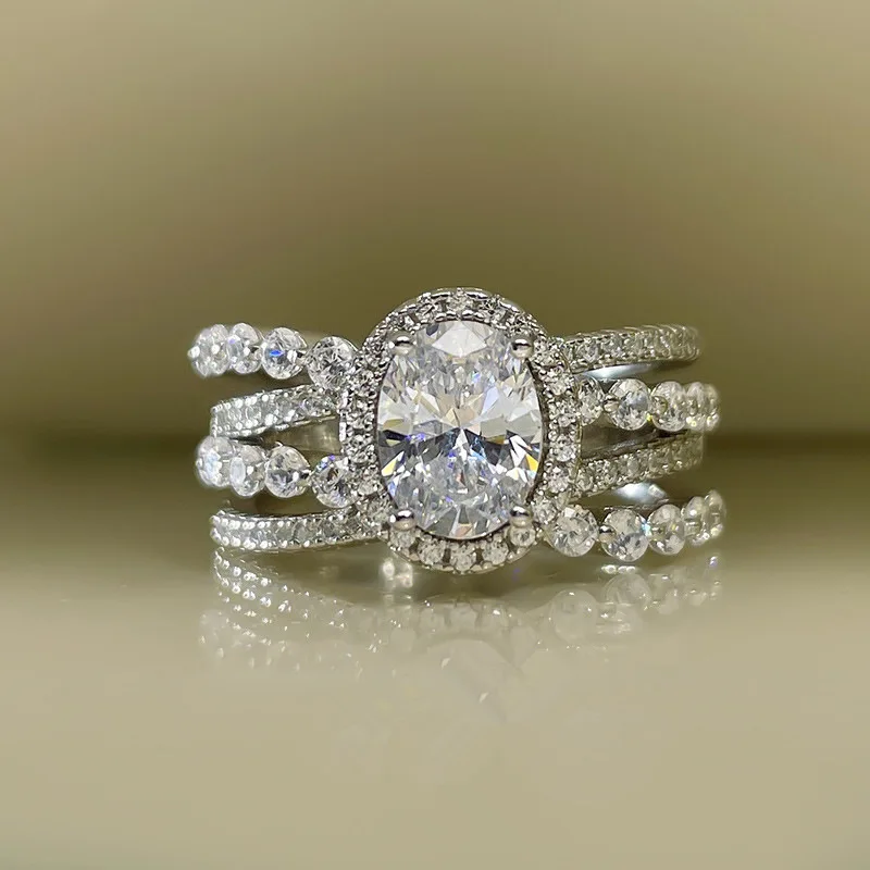 

Модные женские кольца из стерлингового серебра 925 пробы с кристаллами, великолепные изысканные свадебные украшения с кубическим цирконием, аксессуары для вечеринок, ювелирные изделия для женщин