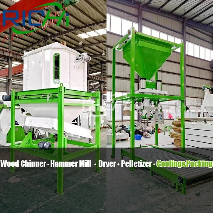 RICHI 1-50 T/H Customized Wood Pellet Production Line Manufacturing Plant Whole Biomass Wood Pellet Line For Sale