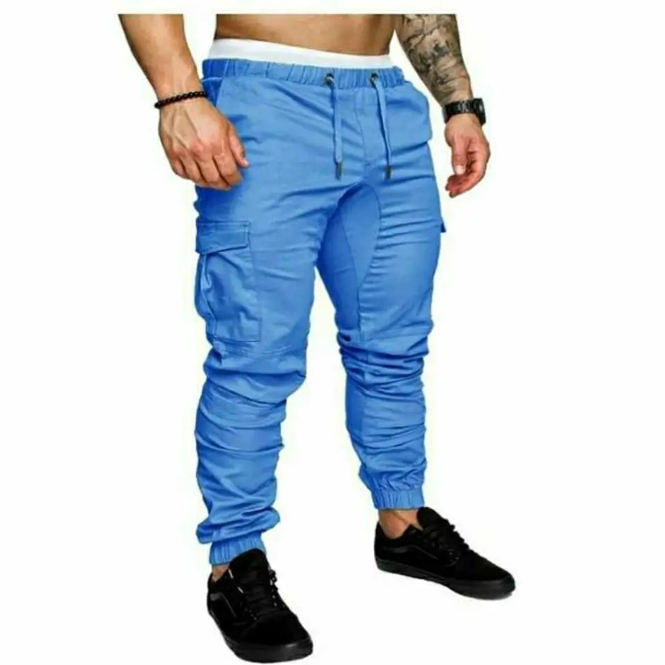 Cotton Open Crotch Outdoor Sex Male Working Cargo Pants with Multi-Pocket Trousers Sports Trousers Black Casual Men's Sweatpants