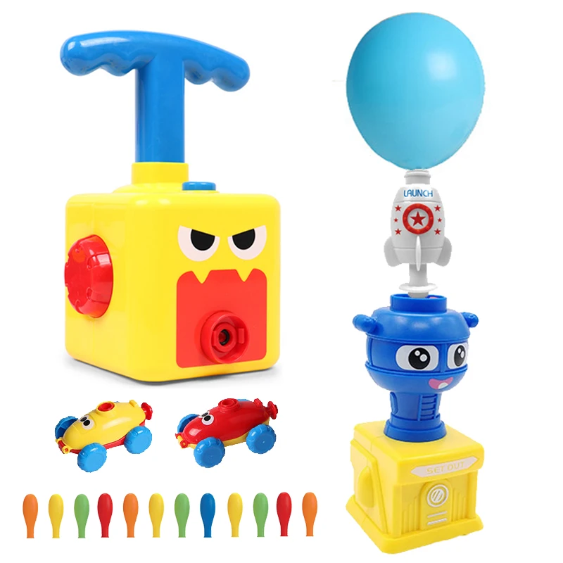 

Power Balloon Launch Tower Toy Puzzle Fun Education Inertia Air Power Balloon Car Science Experimen Montessori Toy for Children