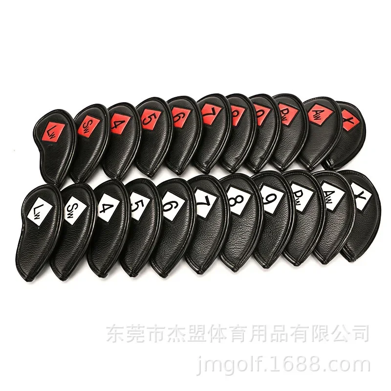 11Pcs PU Leather Golf Iron Club Head Covers Headcover Set with Number Tag 4-9,Pw,Aw,Sw,Lw,X Fit Main Iron Clubs Left &Right Hand