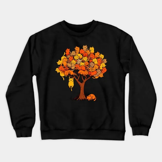 

Autumn and Winter Adorable Cat - Tree Tribute Sweatshirt, "Cat - Filled Tree Graphic" for A Trendy Look