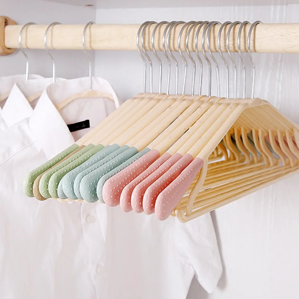 

10PCS Non Slip Trackless Hangers Plastic Clothes Drying Home Hanger Broad Shoulders Child Saver Dress Burlap Wrinkle Free Hooks