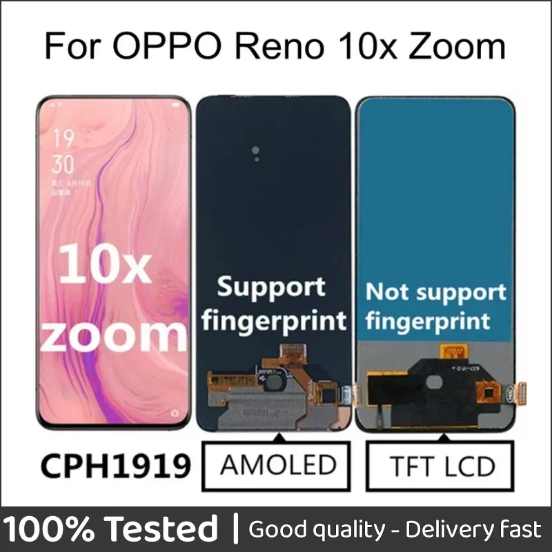 

6,6 "для телефона, OPPO Reno 10-кратный зум ЖК-дисплей, сменный преобразователь сенсорного экрана в сборе CPH1919, PCCM00,