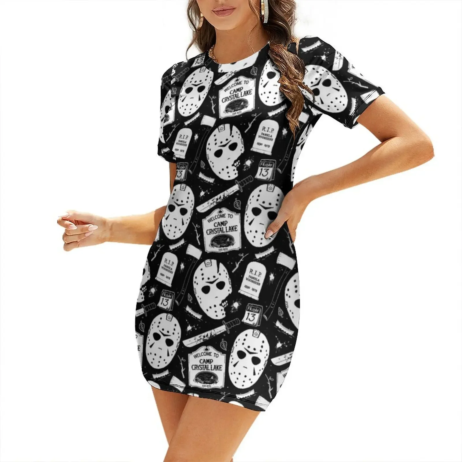 

Welcome Campers! Short-Sleeved Dress elegant women's dresses for wedding women dress Woman fashion Dress