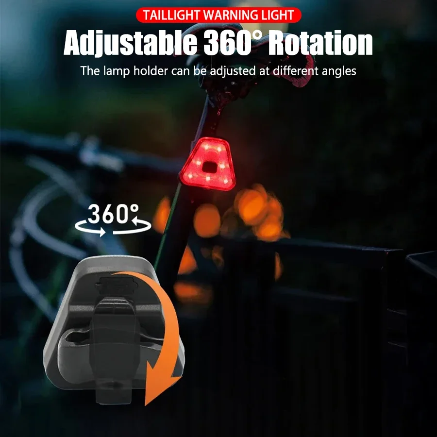 Ultralight Bike Warning Rear Light Rechargeable 5 Lighting Modes MTB Cycling Tail Light Night Riding Safety Warning Taillights