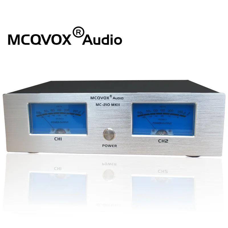 Dual Analog VU Meter DB Panel Display 2-Way Amplifier Mic and Line Switching Music Spectrum Visualizer MK-210 MKII MCQVOX