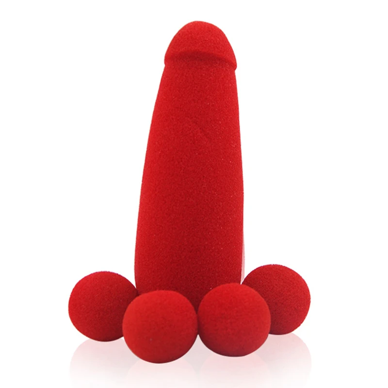 New 1 Set Small Sponge Brother Magic Tricks 4pcs Red Sponge Balls Funny Gadgets.