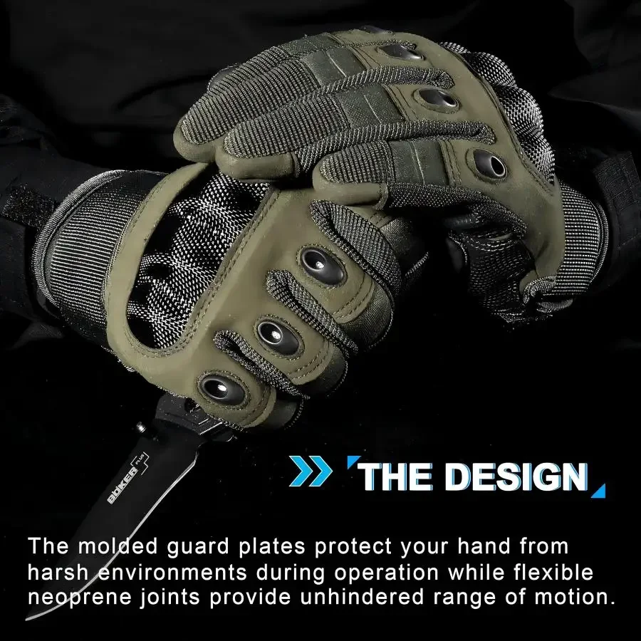 

1 Pair Tactical Motorcycle Gloves - Full Finger,Cool Hard Shells,Breathable,Water-Resistant,Anti-Slip,Cycling,Outdoor Sports
