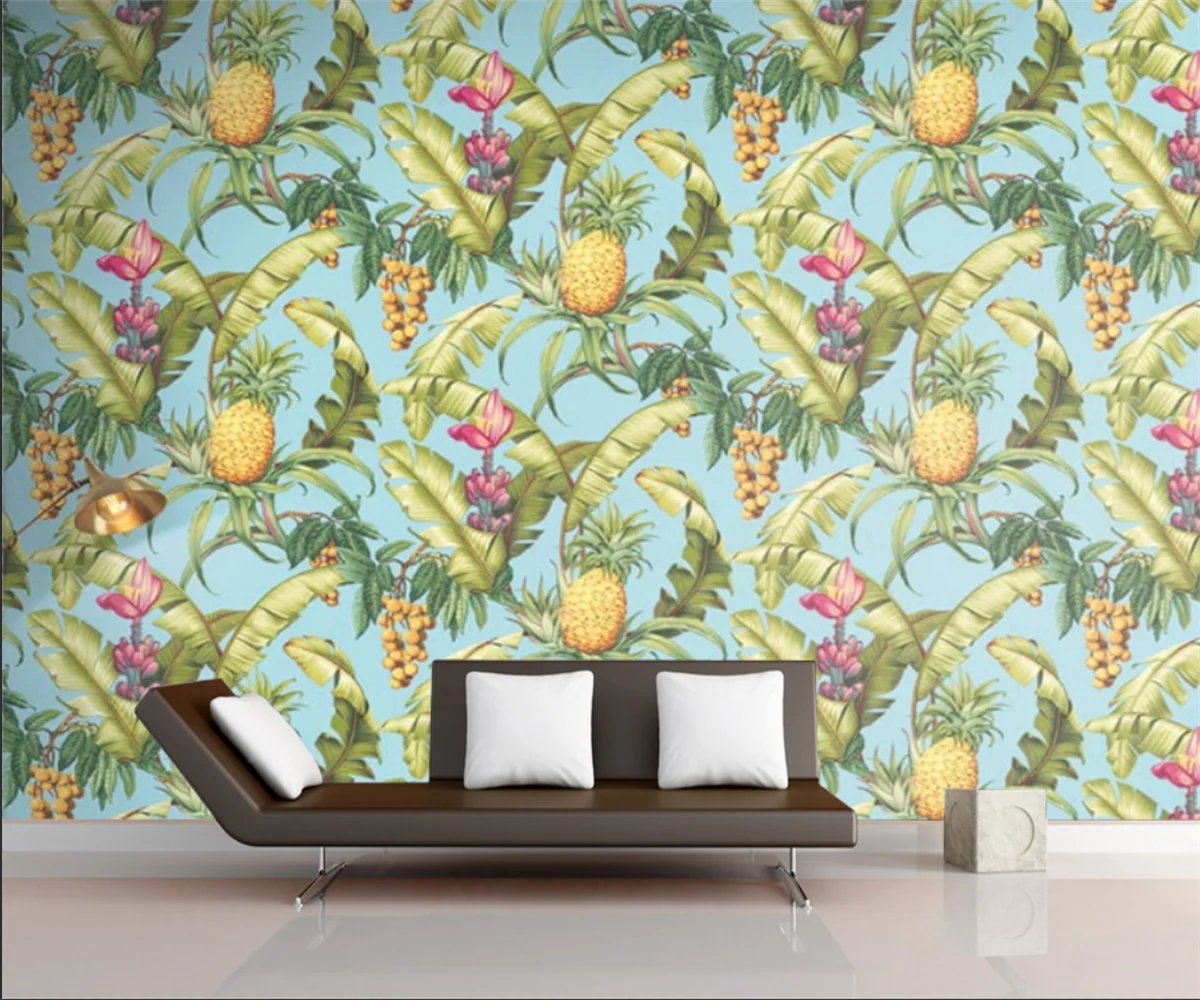 

Custom wallpaper Nordic banana leaf flower bedroom wallpaper living room background wall paper porch seamless mural wallpaper