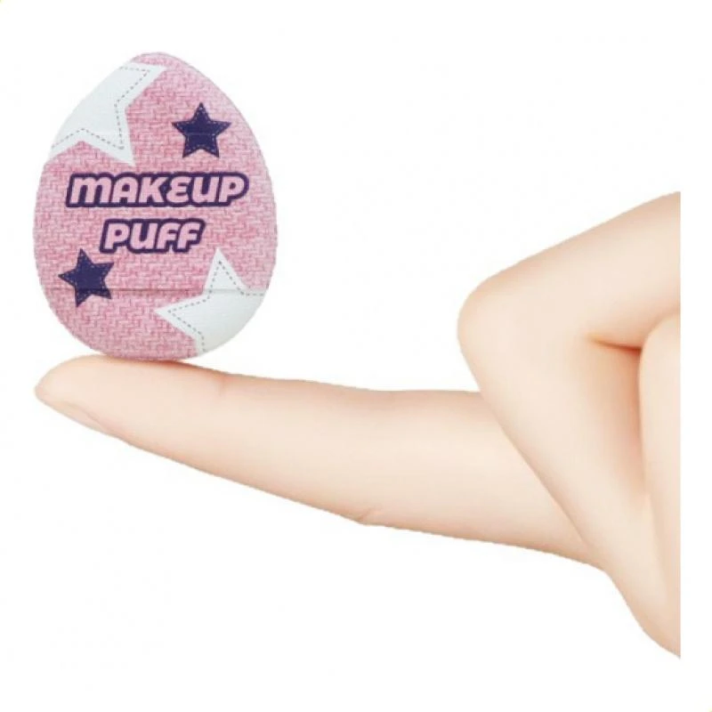 Droog Nat Gebruik Verbrede Linten Poederdons Set Denim Luchtkussen Poederdons Niet Poederabsorberende Duimspons Make-up Spons Set