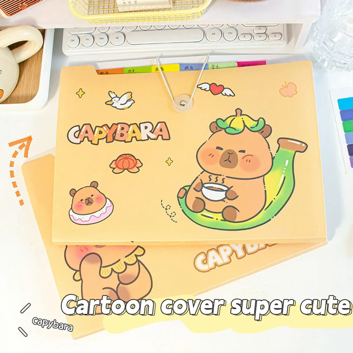 A4 Large Capacity Accordion Bag Data Classification Folder Kawaii Student  School Test Paper Storage Book School Stationery