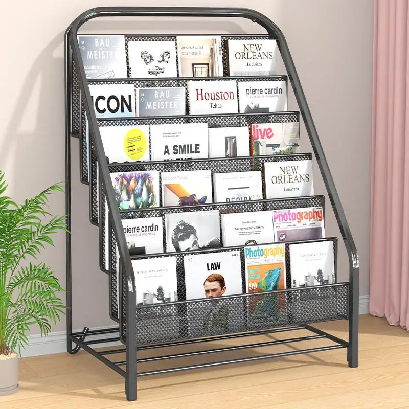 semplice-portariviste-in-ferro-scaffale-per-libri-porta-giornali-organizzatore-da-terra-per-soggiorno-nessuna-installazione-richiesta