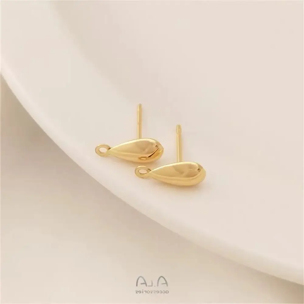 14K Gold Plated Heart-shaped water drop shell with hanging earrings DIY handmade earrings accessories ear pin