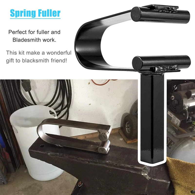 3pcs Blacksmith Anvil Forge Hardy Tool 3/4' Hot Cut Creasing Stake Spring Fuller Set