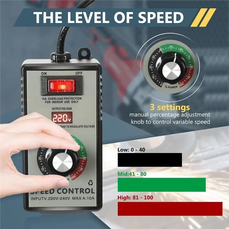 AT51-Speed Controller 230 V For Motor,For Angle Grinders,Eu Plug