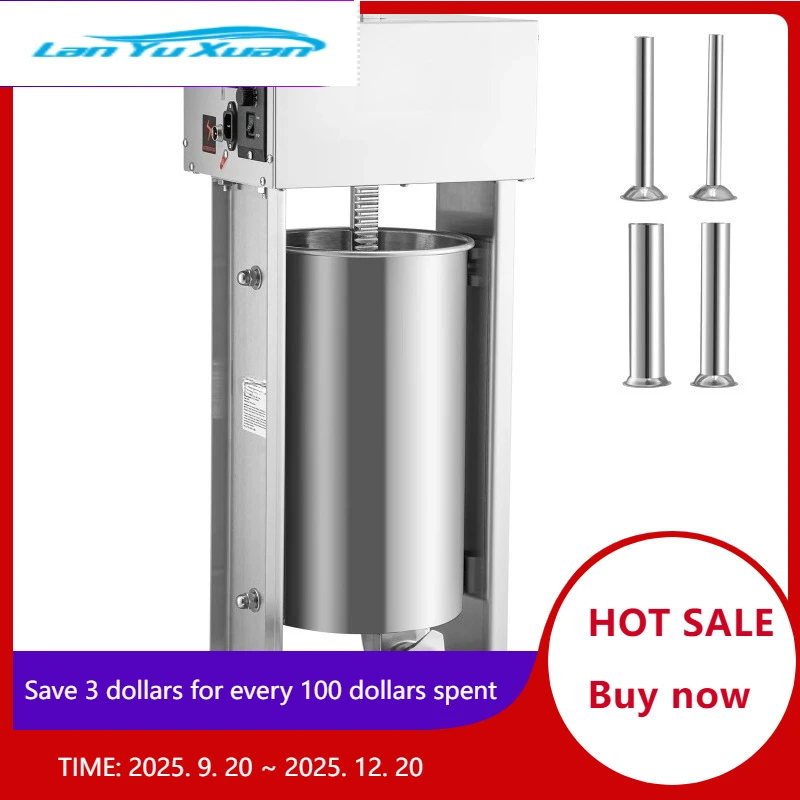 

SucceBuy 10L/15L Electric Sausage Stuffer Stainless Steel Making Sausage Machine Commercial Grade with 4 Filling Funnel for Home