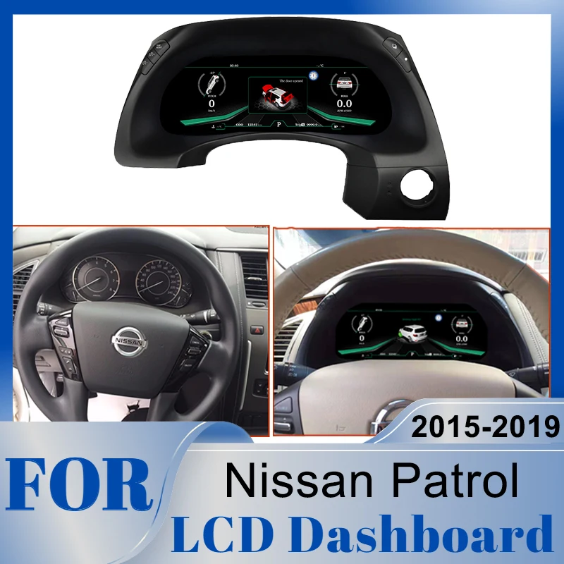 

Car LCD Digital Dashboard Panel Virtual Cockpit Speedometer Instrument Cluster Display For Nissan Patrol 2015 2016 2017-2019