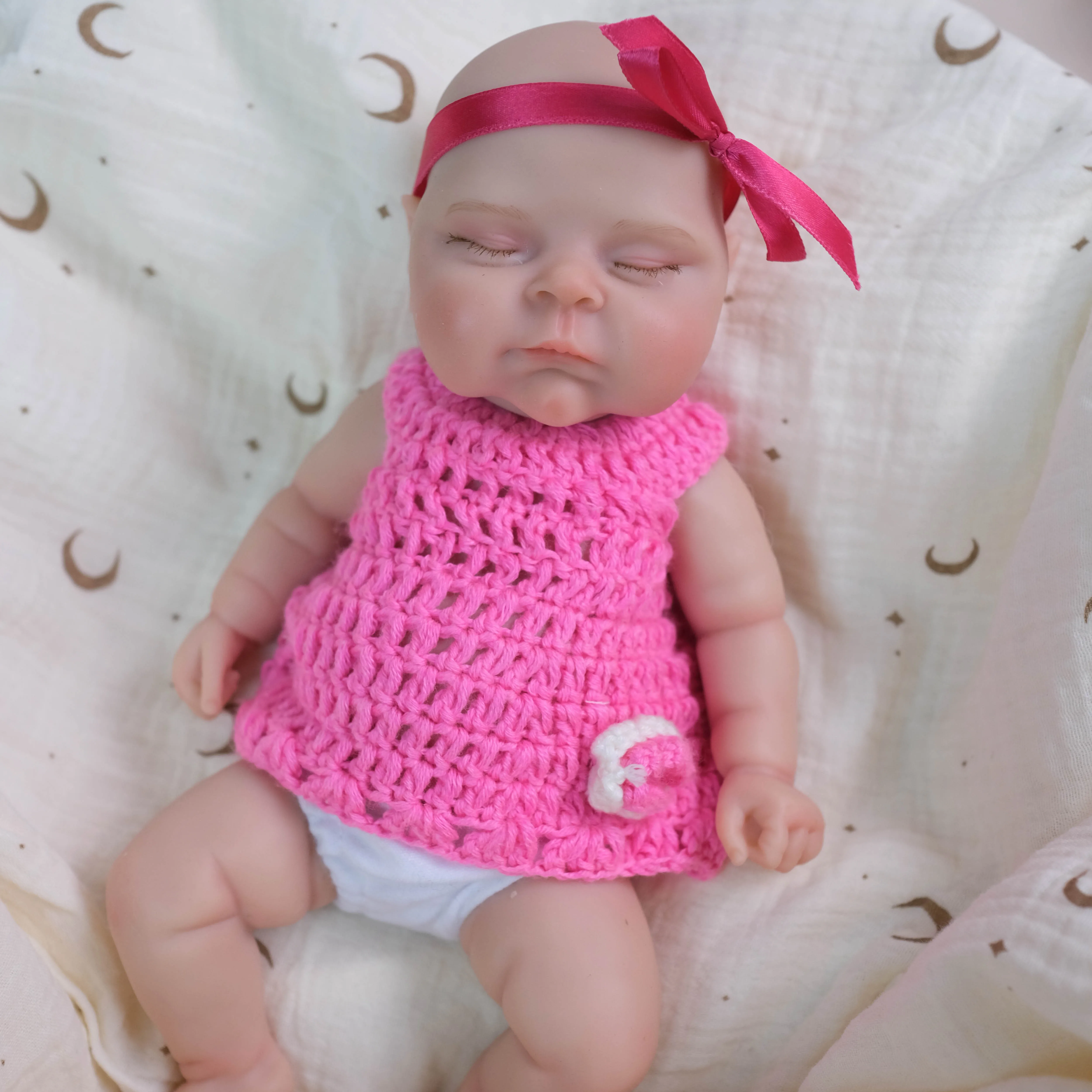 NPK 12''High Quantity Solid Super Soft Elastic Silicone Reborn Peaches with Hand Painting 3D Skin Collectible Lifelike Art Doll