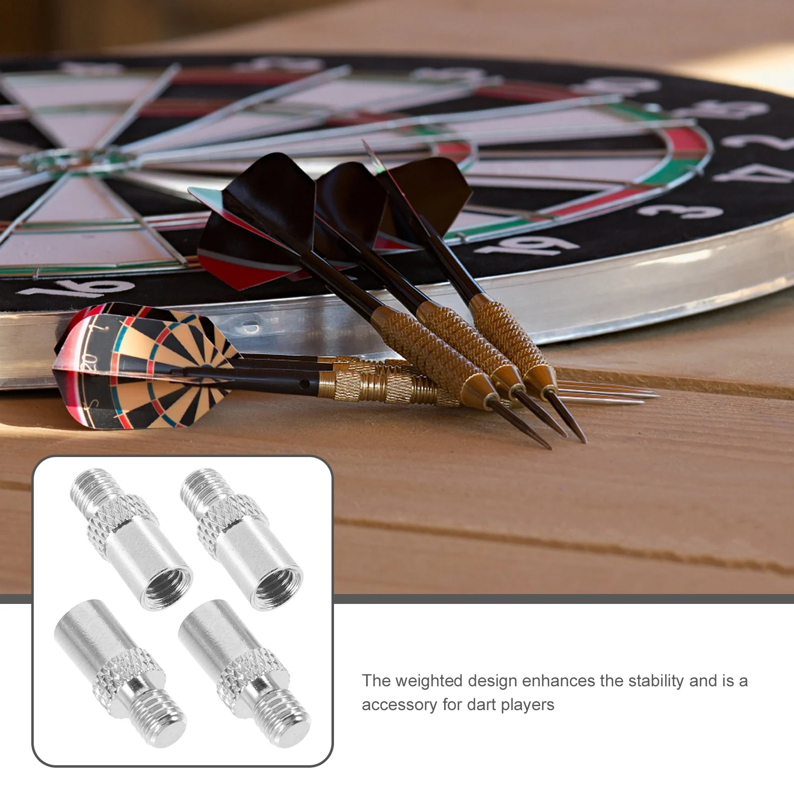 

4 Pcs Dart Weight Copper Accessories for Datrs Adjuster Major Add Added Silver Metal