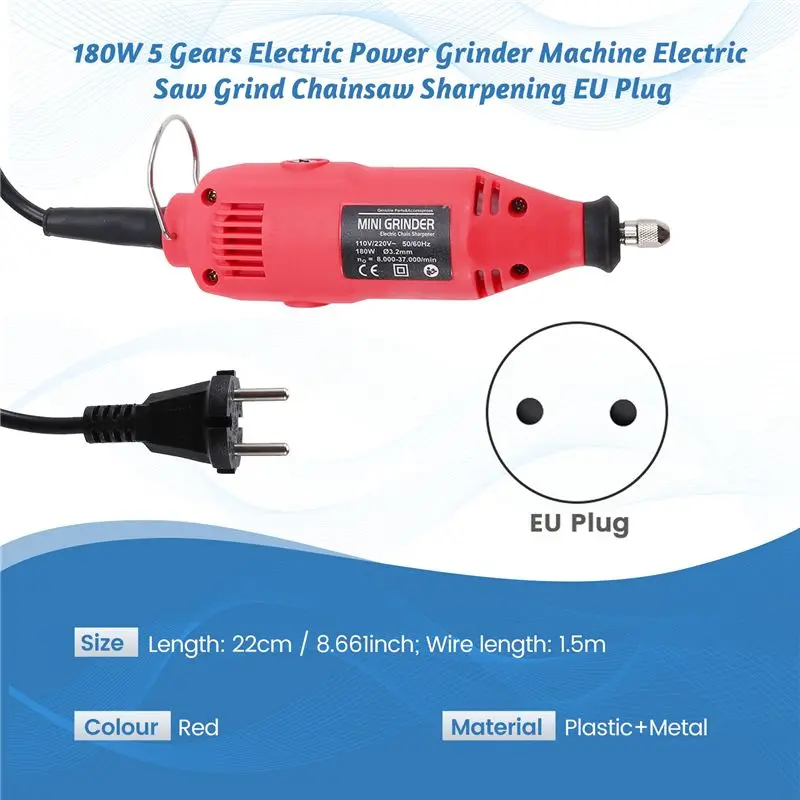 180W 5 Gears Electric Power Grinder Machine Electric Saw Grind Chainsaw Sharpening
