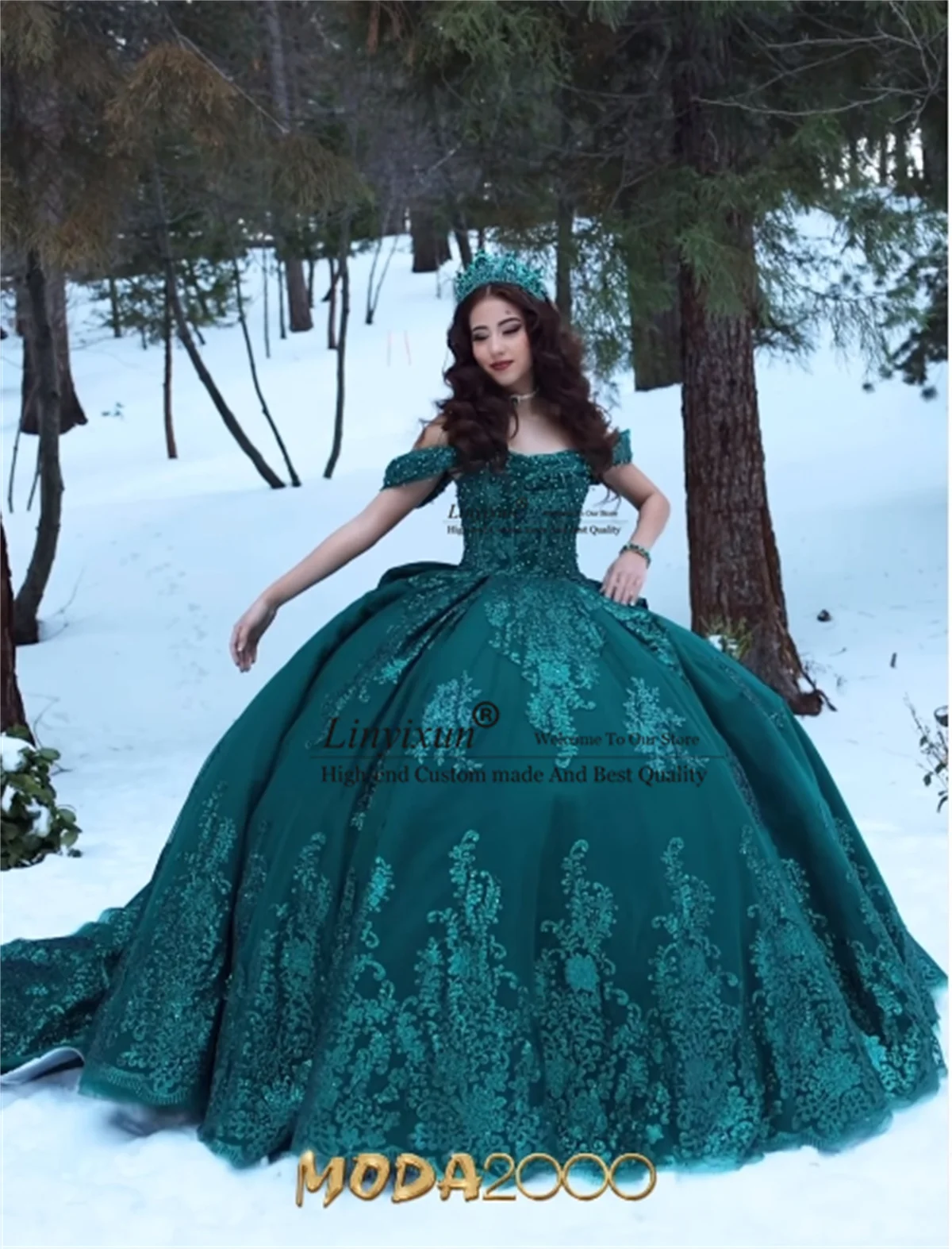 

Green Lace Mexican Quinceanera Dresses With Appliques Sequins Beads Princess Ball Gown Sweet 16 Birthday Vestidos De Xv15 Años