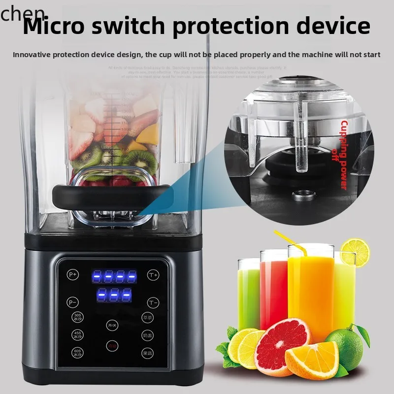 เครื่องสมูทตี้ ZML อัตโนมัติพร้อมฝาปิด ฉนวนกันเสียง เครื่องบดน้ําแข็ง ร้านชานม สกัดชา เครื่องคั้นน้ําสมูทตี้