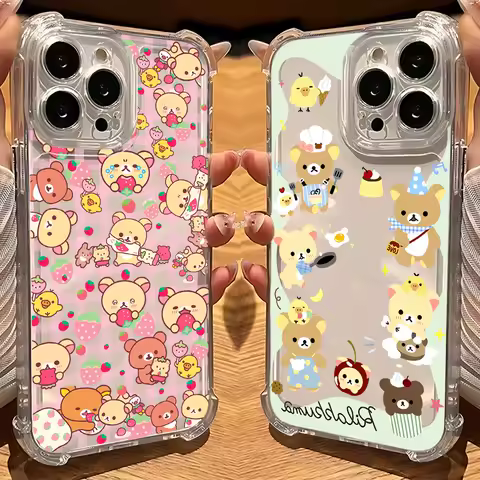 Rilakkuma Cartoon Bear Phone Case For Samsung A56 A26 A33 A54 A52 A51 A73 A55 A53 A36 A35 A34 A32 A25 A24 A23 A22 A16 A15 4G 5G