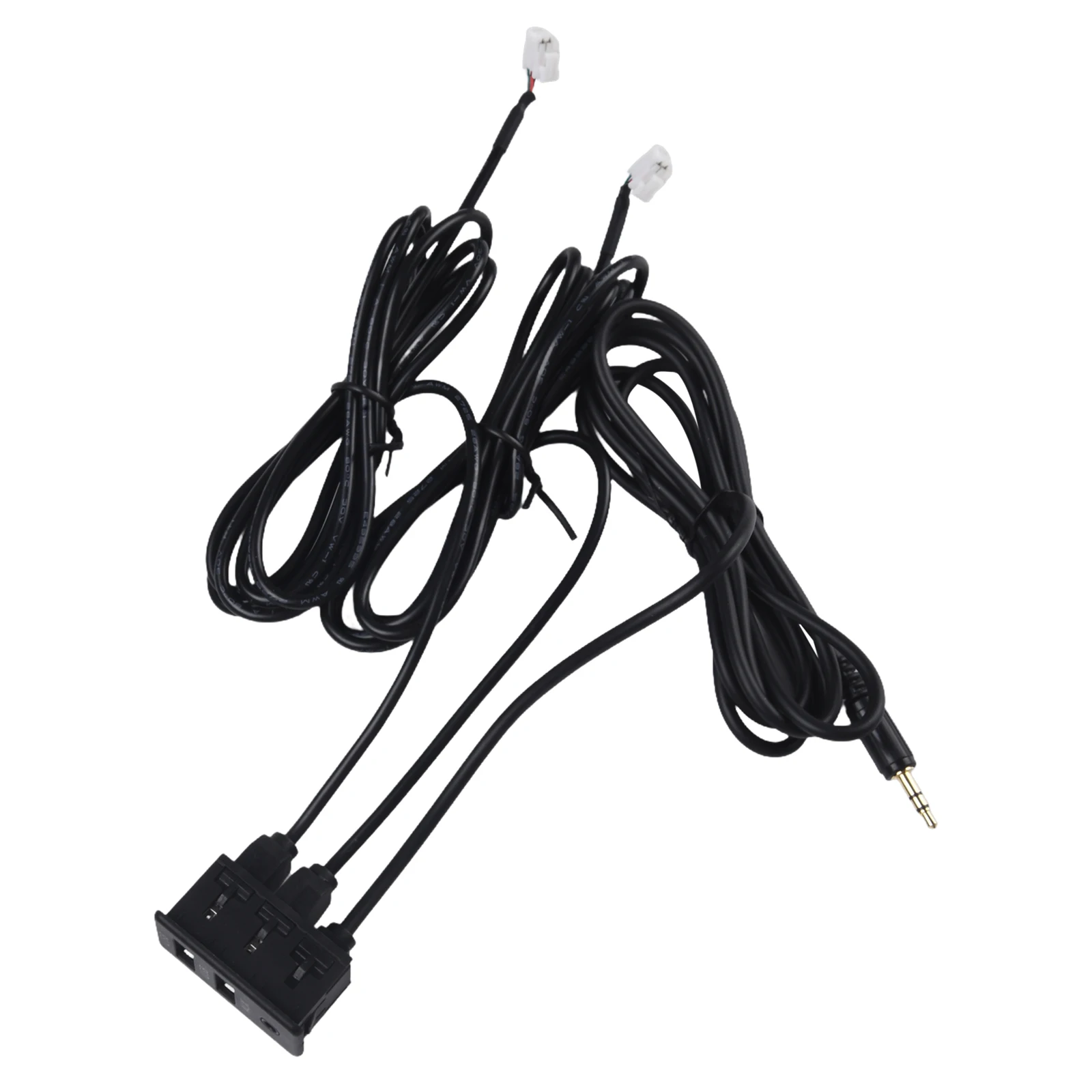 Car Dashboard USB and AUX Port Panel Interface with 145cm Cable Extension for Audio and Charging Compatibility