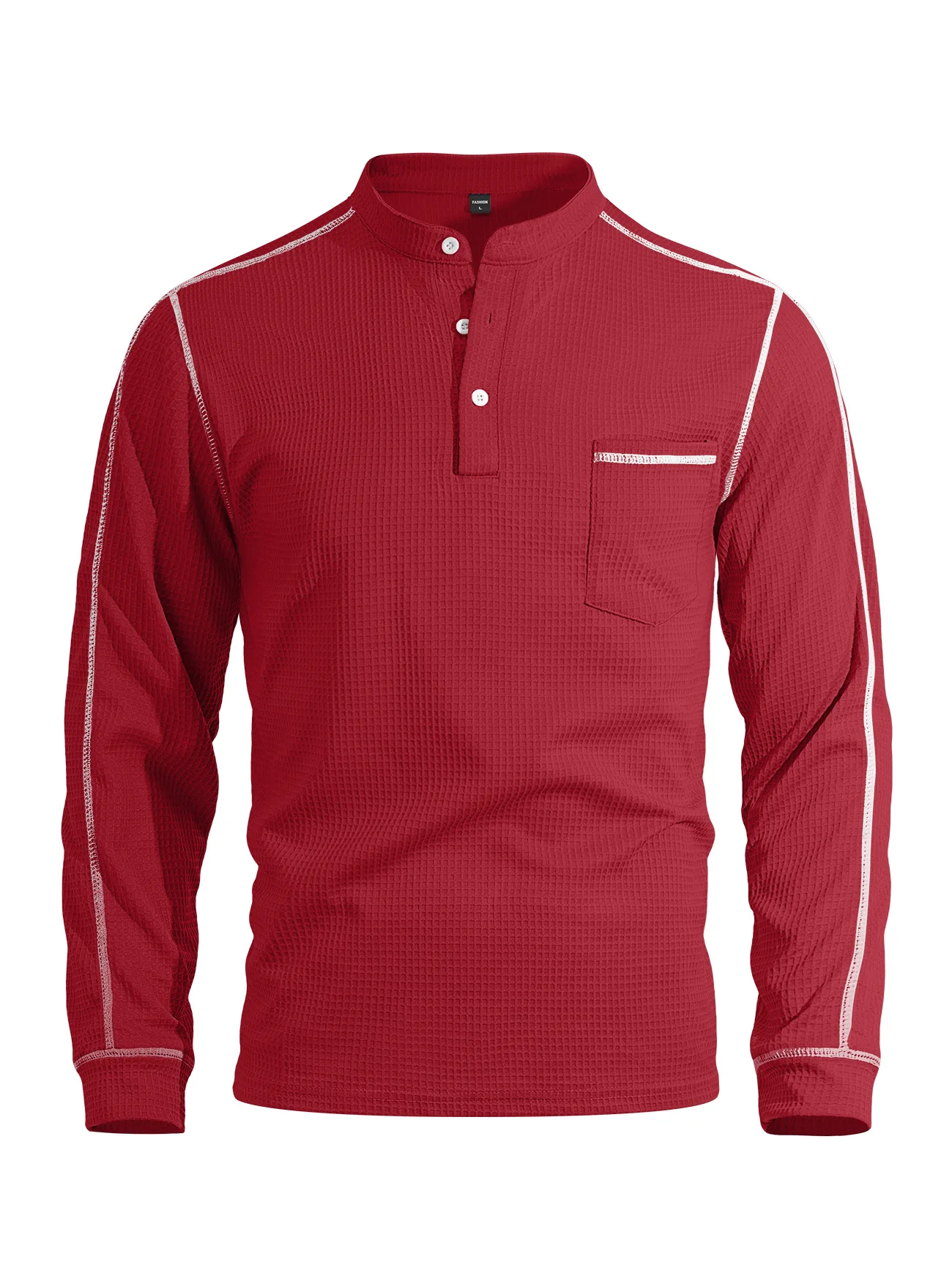 Men's Solid Color Long-sleeved Large-size Casual Foreign Trade Polo Shirt Cw39551