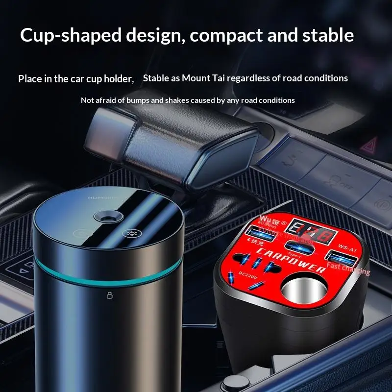 Car Power Inverter 12V 24V to 220V Multi-function Voltage Converter LED Display Socket for Road Trip Outdoor Charging Needs