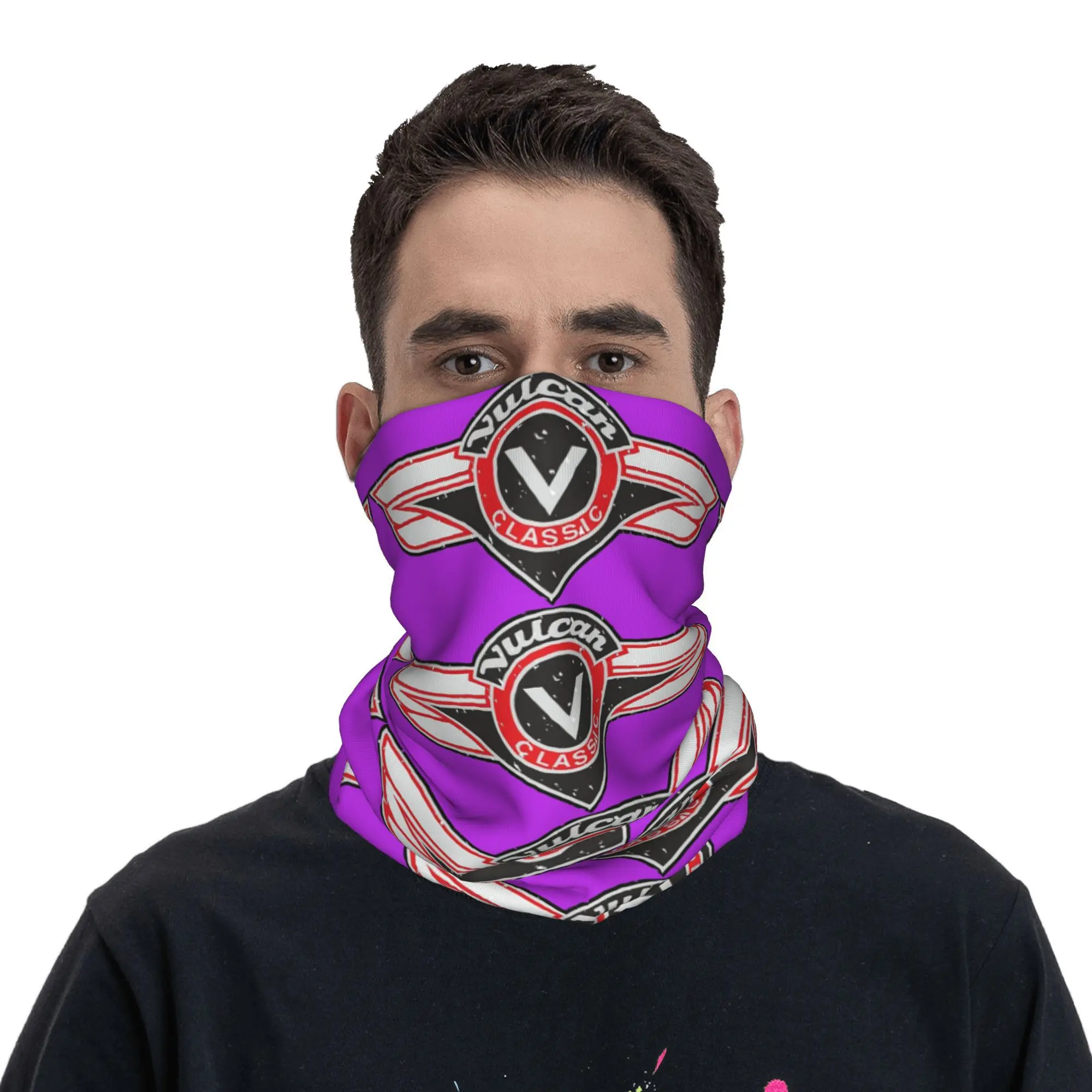فولكان VN دراجة نارية كلاسي يرتديها باندانا غطاء الرقبة المطبوعة الوجه وشاح دافئ بالاكلافا المشي لمسافات طويلة الصيد للجنسين الكبار يندبروف