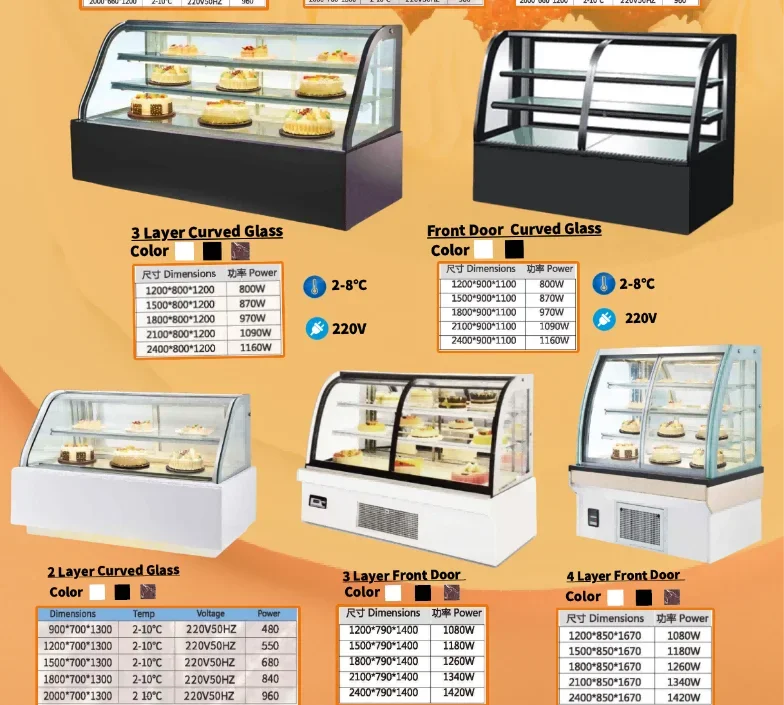 table top sushi cupcake white base curved cold vitrina air cooling cake chiller cooler showcase for bar nevera exhibidora dulces