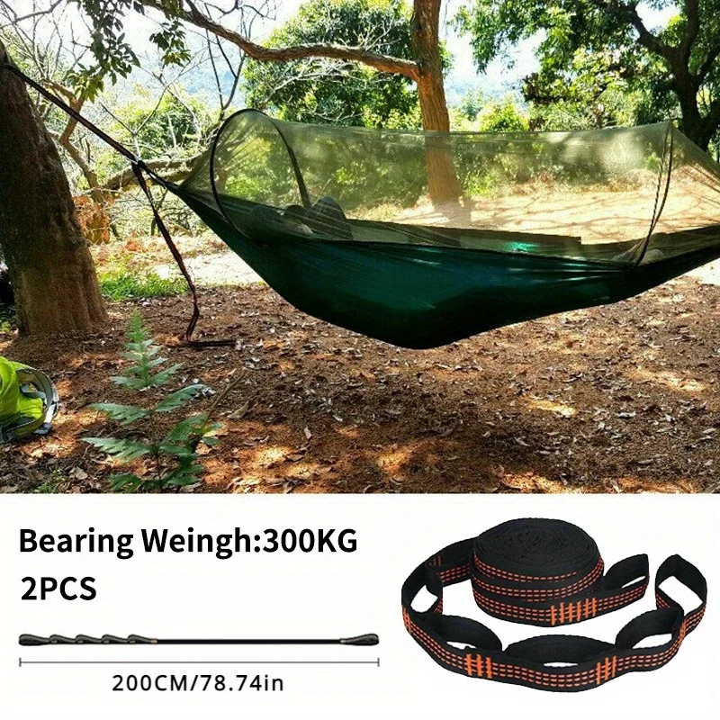 2pcs Hammock Straps, Special Reinforced Polyester Straps, 5 Ring High Load-Bearing Barbed Hammock Straps For Outdoor Camping