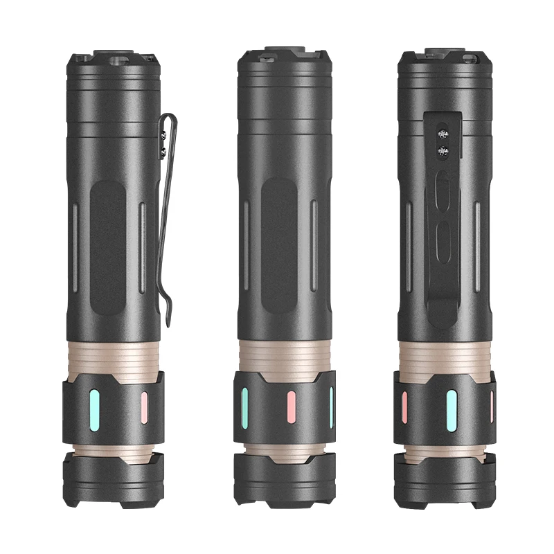 

3*XPG LED Flashlight USB Type-C Rechargeable 18650 Battery IPX4 Waterproof Multifunctional Torch With Pen Clip Camping Lantern