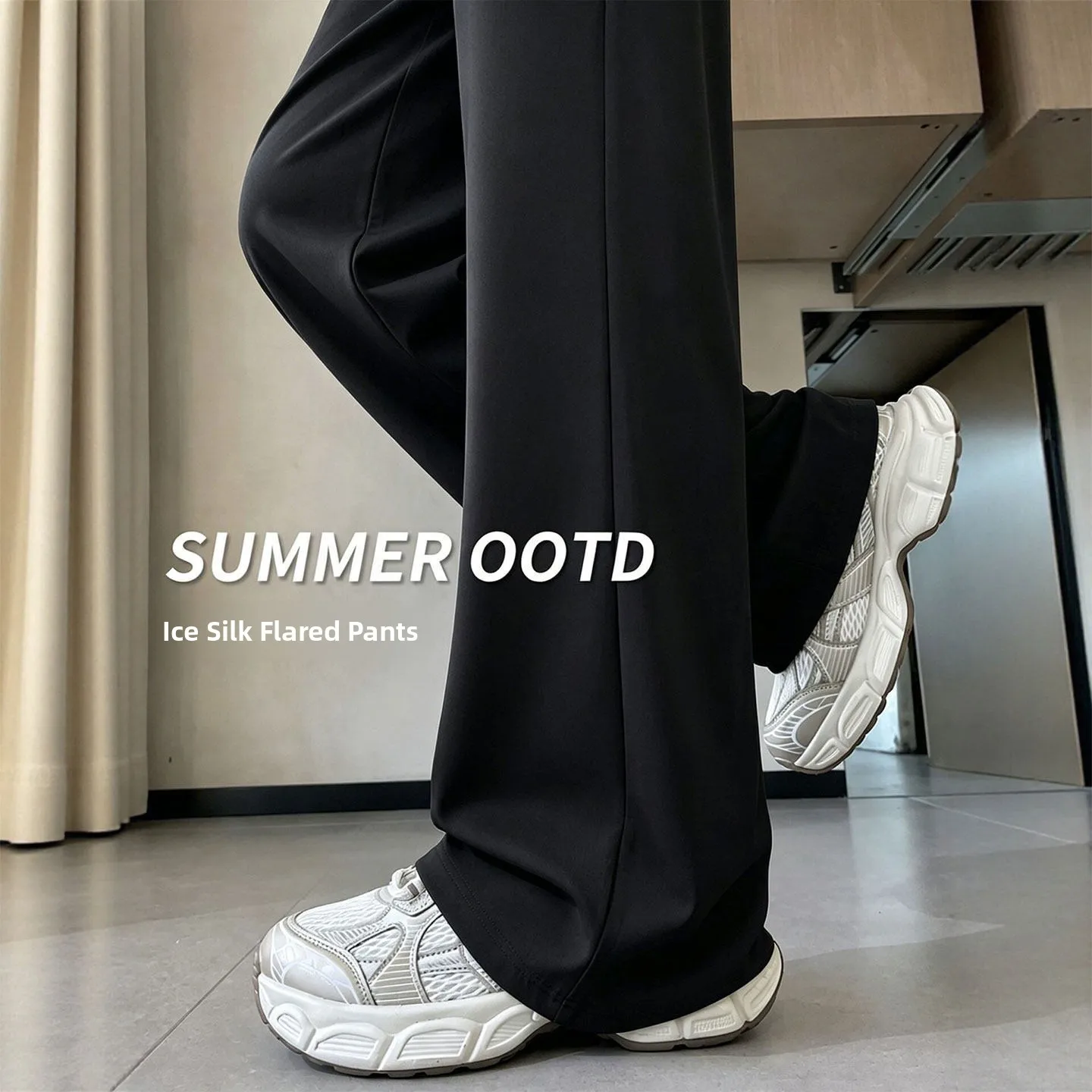 ブラックアイスシルク速乾ワイドレッグパンツ女性夏薄いヨガスポーティカジュアルルーズフィット日焼け止めハイウエストパンツ