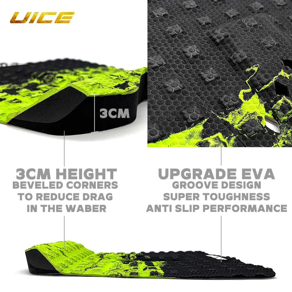 UICE Surf Pad Surfboard Traction Pad Surf Deck Grip Diamond Grooved Ultra Light EVA Surfing Board For SUP Surfboard