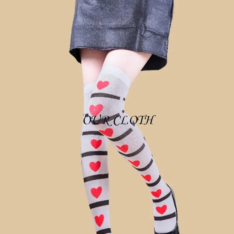 Halloween Heart Themed Elastic Fit Socks Breathable Polyester Hosiery For Themed Parties Y1AC