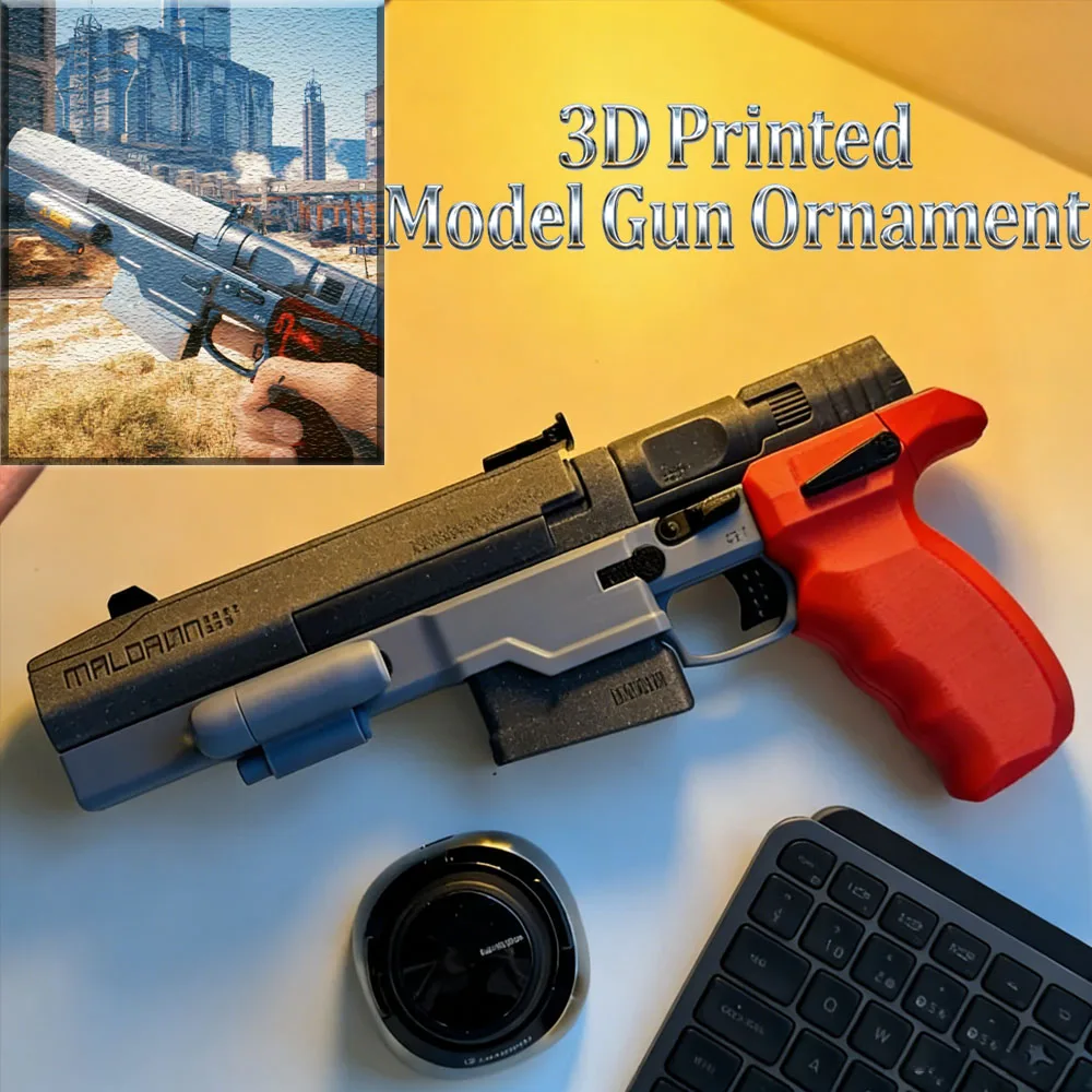 Malorian 3516 Johnny Silver Hand Cos Merchandise,3D Printed Model Gun Ornament,Demountable Assembly Models Firearms