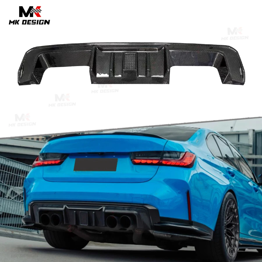 Carbon Fiber R44 Style Rear Diffuser With LED Light for BMW M3 G80 G81 M4 G82 G83 2021-2025 Rear Bumper Lip Diffuser Splitter