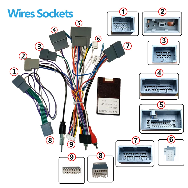 android Car radio Adapter Canbus Box Decoder 16pin Wiring Harness Plug Power Cable For Honda Spirior acura sr9 2009 2015