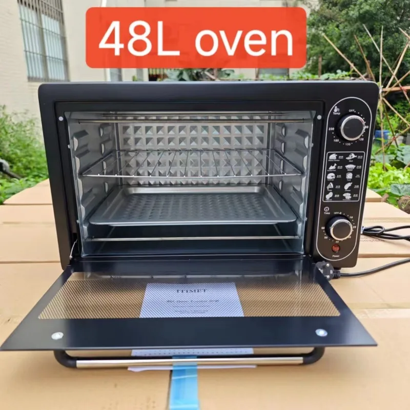 Multi‑Function Household Electric Oven, 12L‑48L Optional Capacity, Timer Preset with Tempered Glass Panel