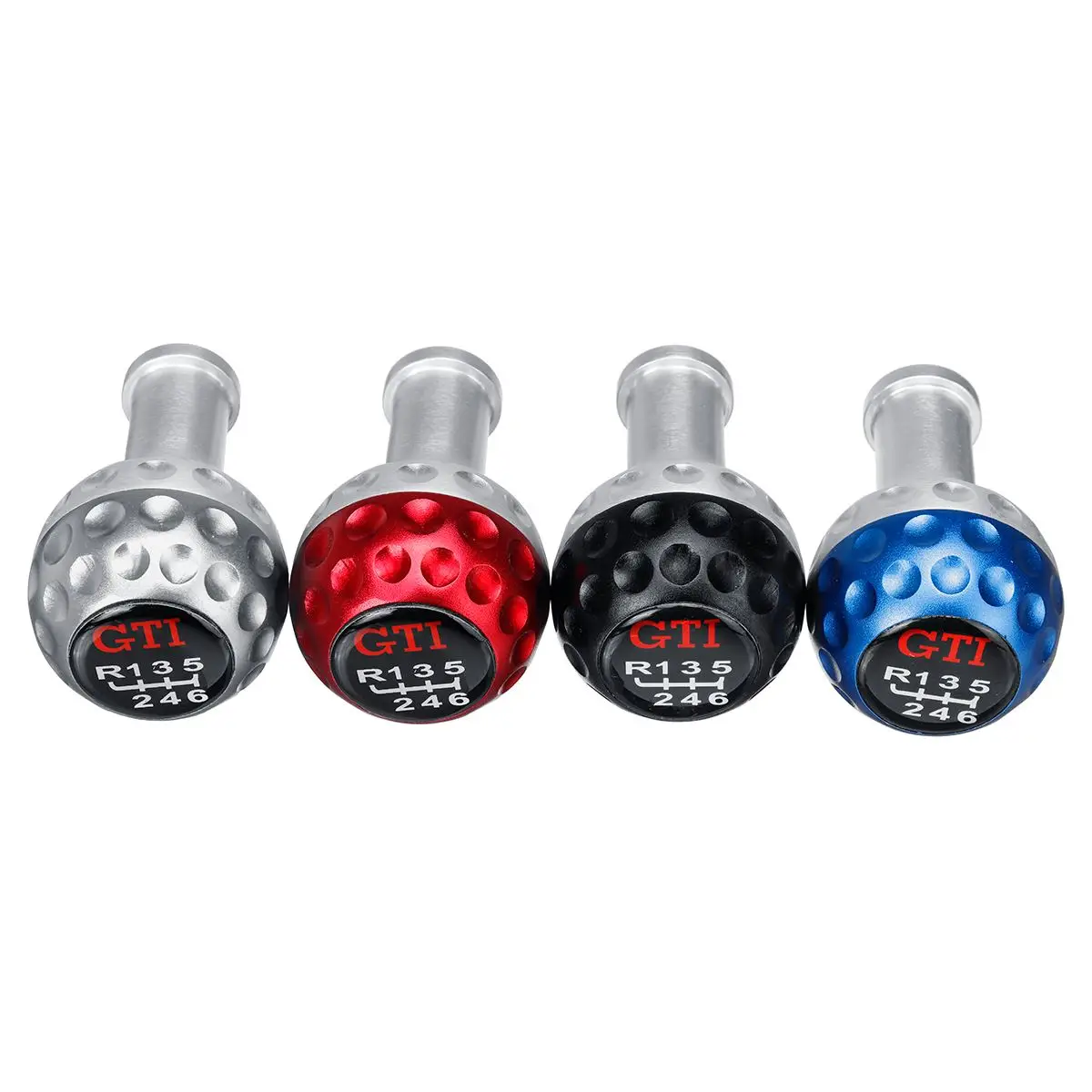 5&6 Speed Black Silver Blue Red with 8/10/12mm Aluminium Adapters Universal Gear Shift Knob For VW Scirocco for Jetta Golf Ball