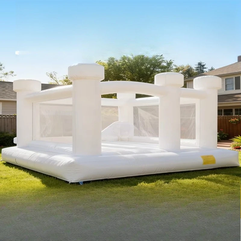 Popular pure white wedding inflatable trampoline, stylish design, suitable for all wedding decorations