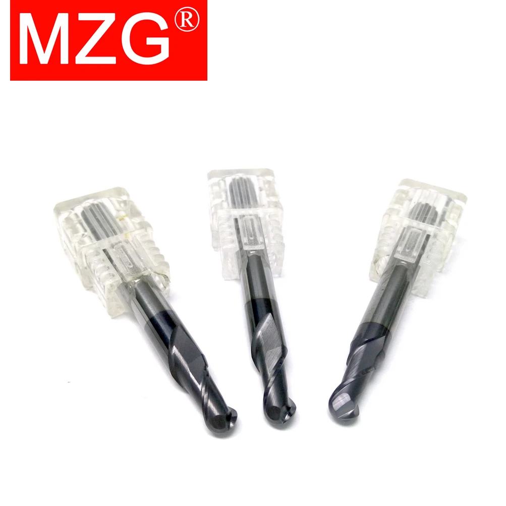 MZG 2 flauta HRC45 fresa de punta esférica 1 2 4 8 mm vástago CNC enrutador broca de tallado fresa en espiral de carburo de madera para carpintería