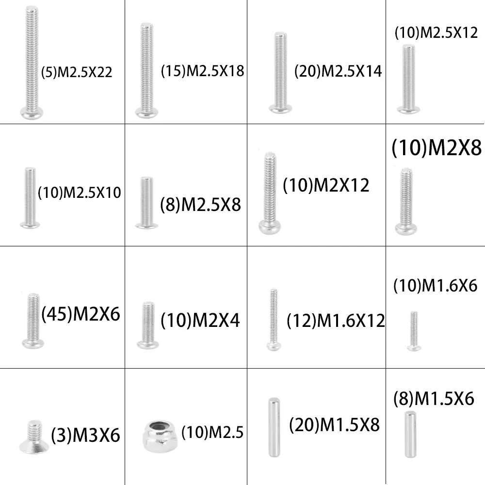 M1.6 M2 M2.5 Grade 12.9 Stainless Steel Hex Screws Nuts Hardware Kit for 1/18 RC Crawler TRX4M Upgrade Parts