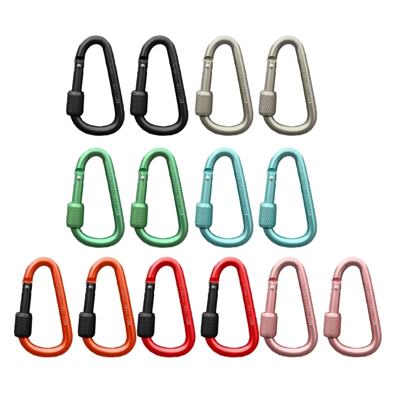 Aluminum Alloy Outdoor Multicolors Carabiner Locking Carabiner Clip Keychains for Backpacks Camping Hiking Travelings