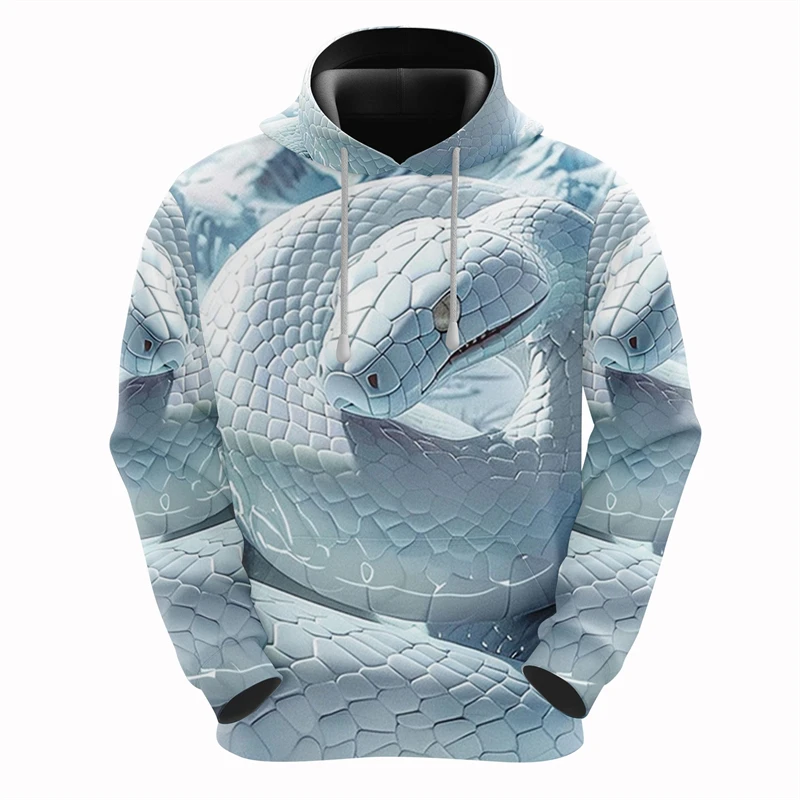 Horror King Cobra 3D Printed Hoodie For Men Clothes Python Lover Sweatshirts Fashion Snake Streetwear Camo Pullover Y2k Tops